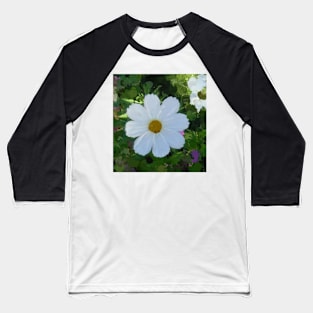 Innocence - White Summer Flower - Watercolor Floral Baseball T-Shirt